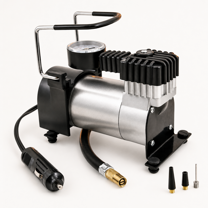 RoadReady heavy-duty 12V tyre compressor front view
